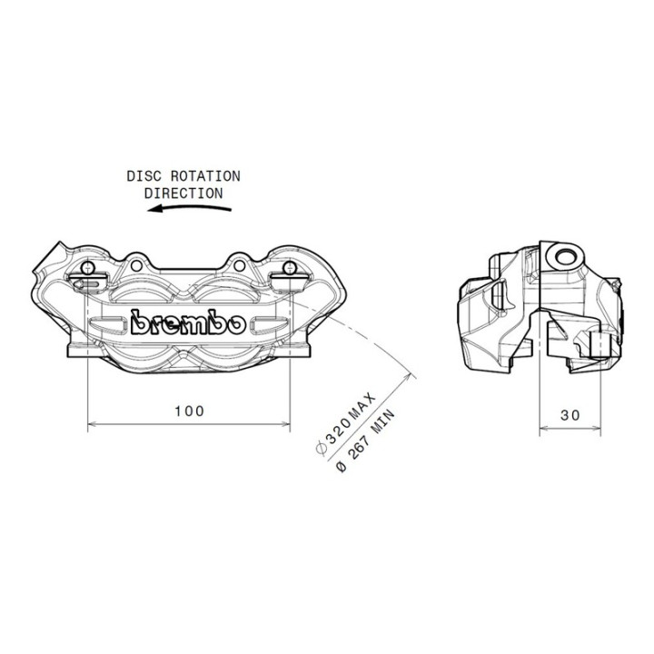 Etrier de frein avant gauche Brembo P4 titanium Ø32mm