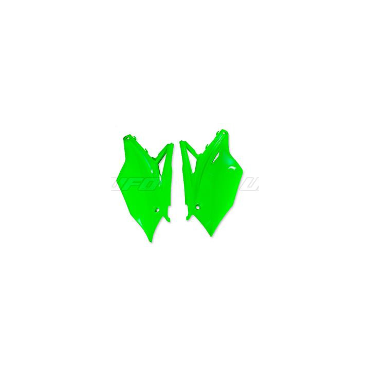 Plaques latérales UFO vert fluo Kawasaki kx450f | Oxmoto