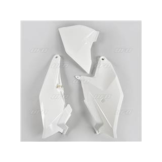 Plaques latérales + cache boîte à air UFO blanc KTM sx85