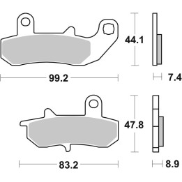 Plaquettes de frein Brembo route métal fritté - 07SU17SP
