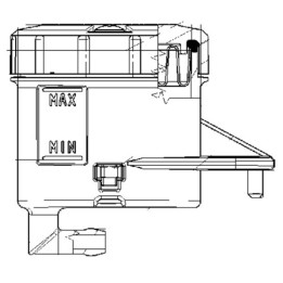 Reservoir for master cylinder Brembo 90º exit flat big hole fixing smoked