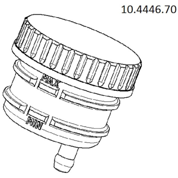 Reservoir for master cylinder Brembo strait exit clamp fixing 10444670