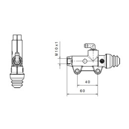 Maître-cylindre de frein arrière Brembo Ø11mm naturel
