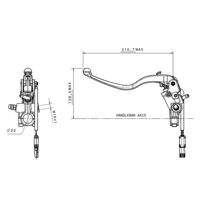 Maître-cylindre d'embrayage Brembo Ø15x19mm titane | Oxmoto