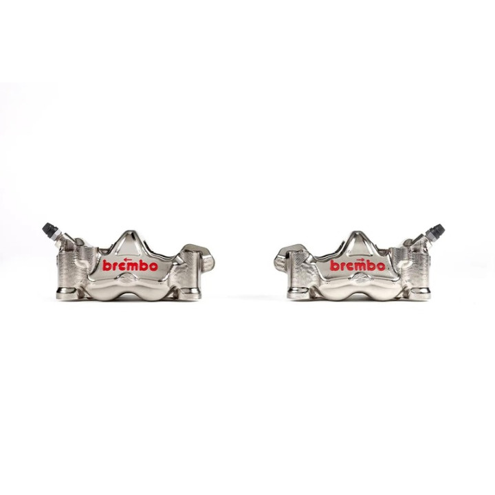 Paire étriers Brembo UPGRADE GP4RX (usinés CNC nickelé) - 108mm (avec plaquettes)