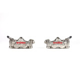 Paire étriers Brembo UPGRADE GP4RX (usinés CNC nickelé) - 100mm (avec plaquettes)