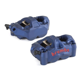 Étrier de frein avant gauche Brembo UPGRADE M50 ø30mm - bleu logo rouge