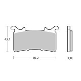 Plaquettes de frein Brembo UPGRADE Type M578 Z10 métal fritté - 107A48614