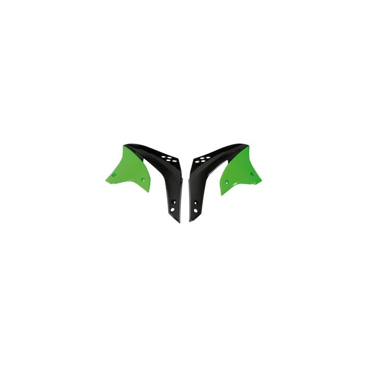 Ouies de radiateur noir/vert pour kx250f 2006-08 | Oxmoto