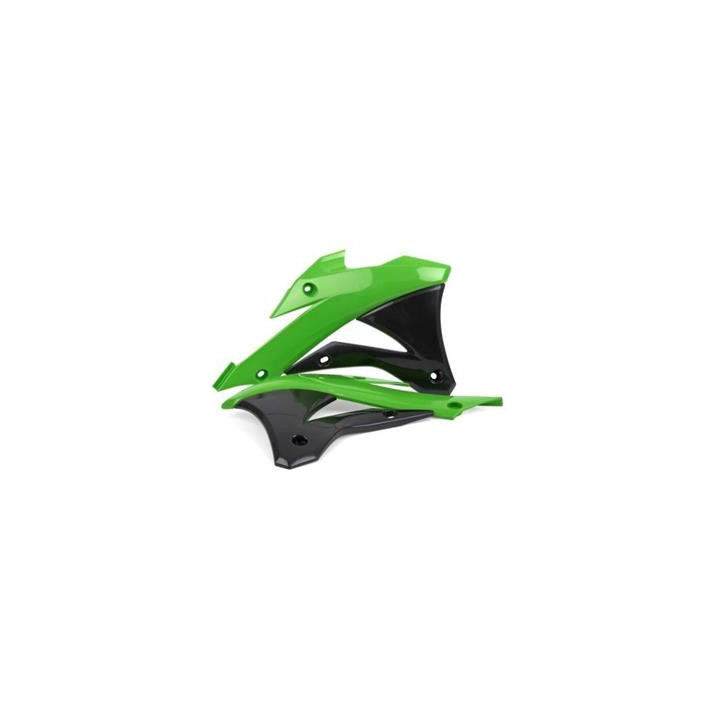 Ouïes de radiateur Polisport couleur origine vert/noir Kawasaki kx85/kx100
