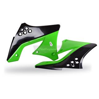 Ouïes de radiateur Polisport couleur origine noir/vert Kawasaki KX250F