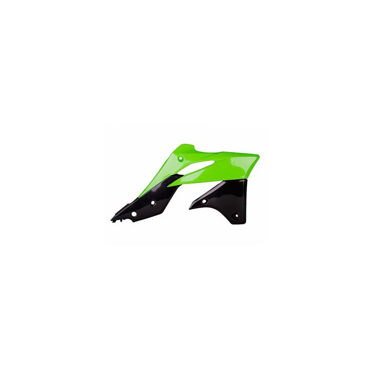 Ouïes de radiateur Polisport couleur origine vert/noir Kawasaki kx250f