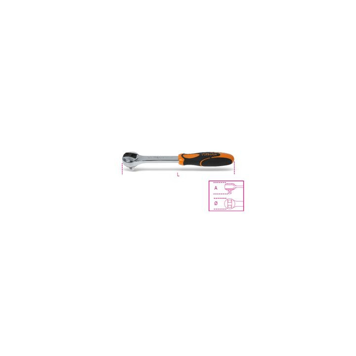 Cliquet réversible carré mâle 3/8'' Beta 72 dents | Oxmoto