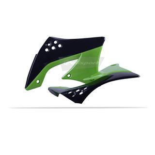 Ouïes de radiateur Polisport couleur origine noir/vert Kawasaki KX450F