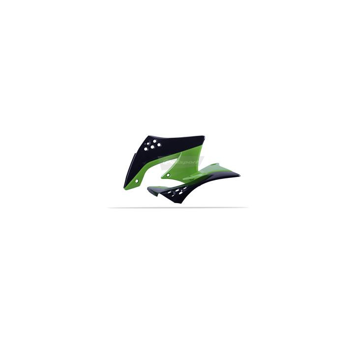 Ouïes de radiateur Polisport couleur origine noir/vert Kawasaki KX450F