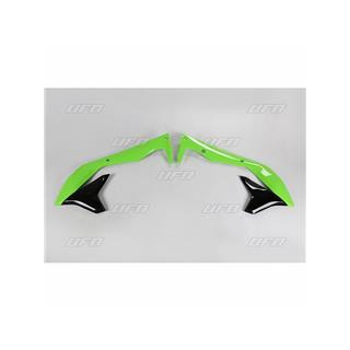 Ouïes de radiateur UFO vert/noir Kawasaki KX450F | Oxmoto