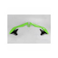 Ouïes de radiateur UFO vert/noir Kawasaki KX450F | Oxmoto