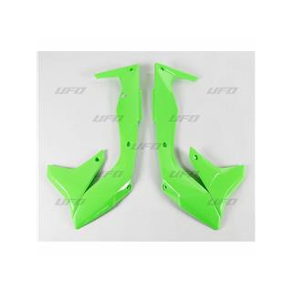Ouïes de radiateur UFO vert fluo Kawasaki kx450f | Oxmoto