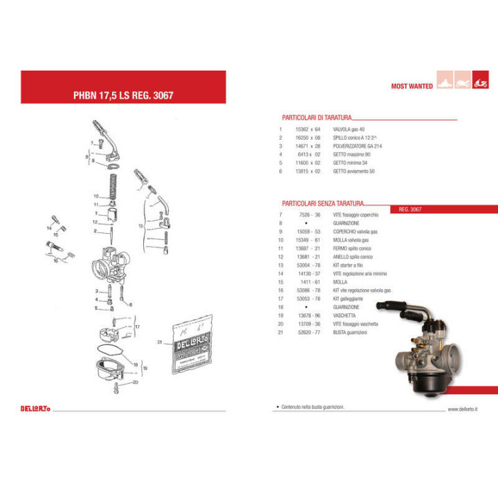 Carburateur DELL ORTO PHBN LS Ø17,5mm | Oxmoto