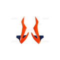 Ouies de radiateur UFO orange fluo/bleu KTM sx85 | Oxmoto