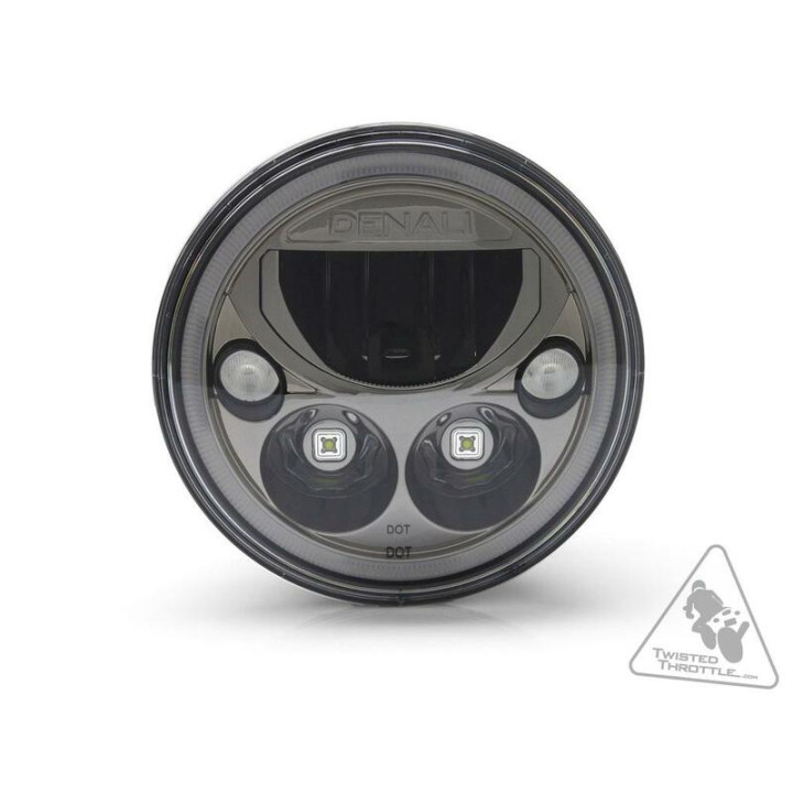 Phare Denali M7 LED Ø177mm noir chrome | Oxmoto