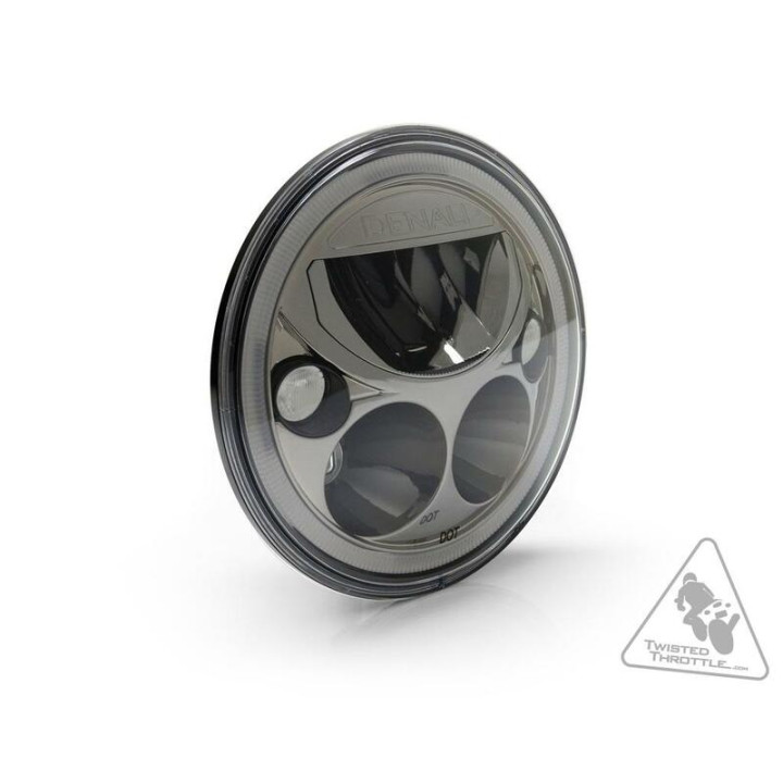 Phare Denali M7 LED Ø177mm noir chrome | Oxmoto