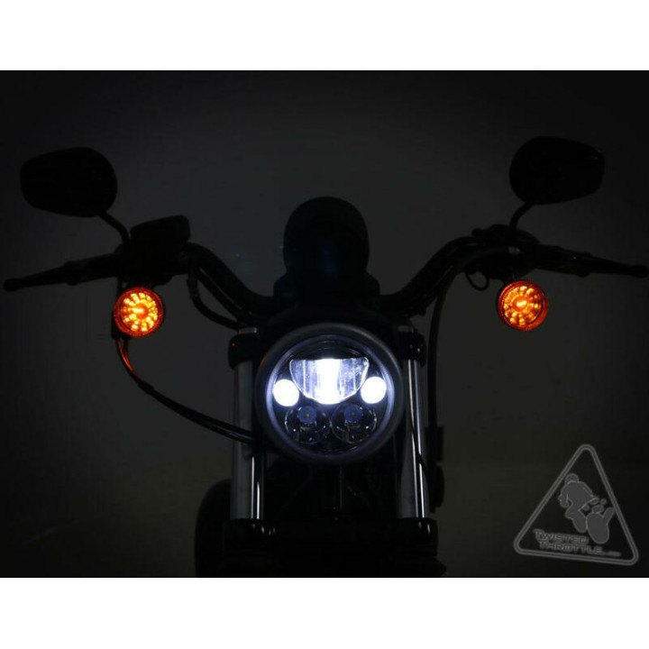 Phare Denali M5 LED Ø145mm noir chrome | Oxmoto