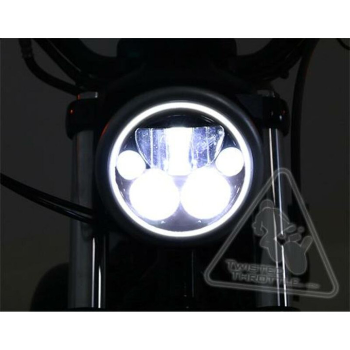 Phare Denali M7 LED Ø177mm noir chrome | Oxmoto