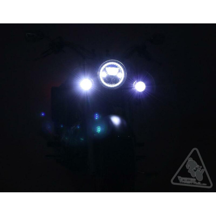 Phare Denali M7 LED Ø177mm noir chrome | Oxmoto