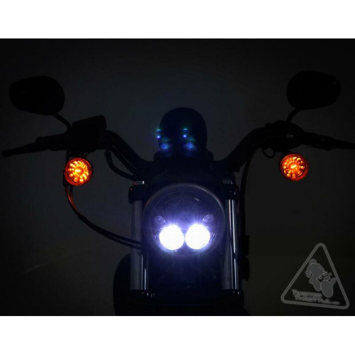 Phare Denali M7 LED Ø177mm noir chrome | Oxmoto