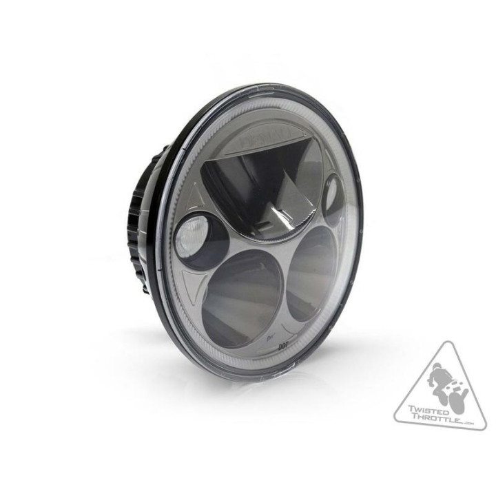 Phare Denali M5 LED Ø145mm noir chrome | Oxmoto