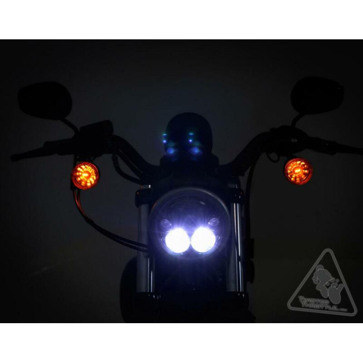 Phare Denali M5 LED Ø145mm noir chrome | Oxmoto