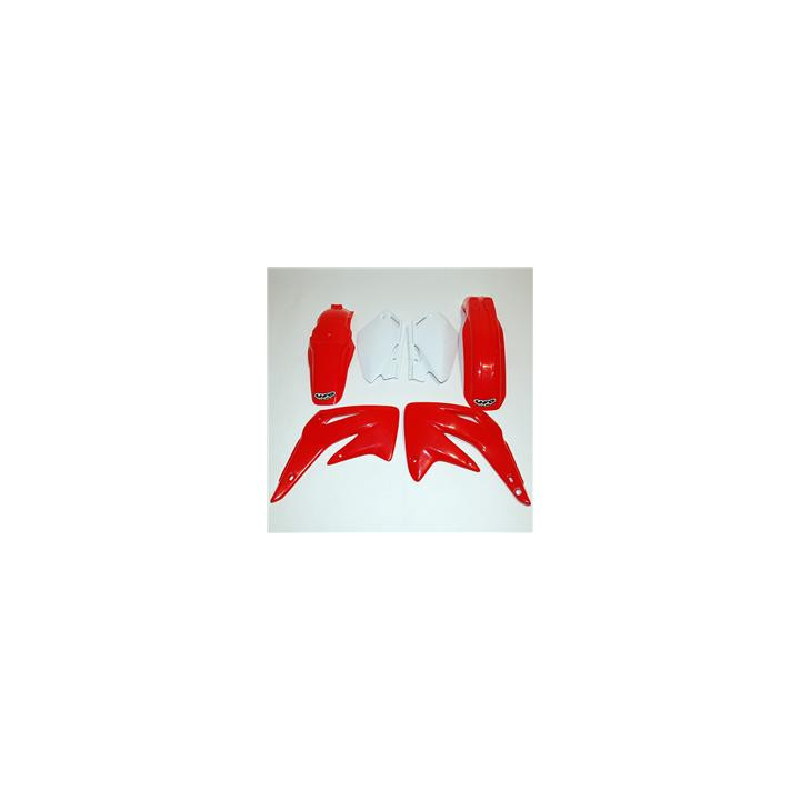 Kit plastique UFO couleur origine rouge/blanc Honda CR85R/RB
