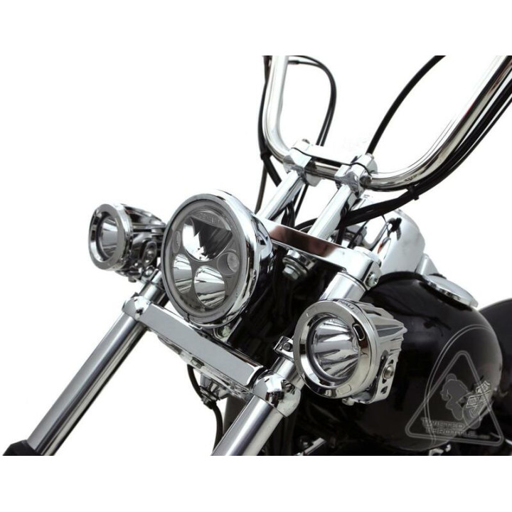 Support éclairage Denali tubes de fourche Ø39-49mm chrome