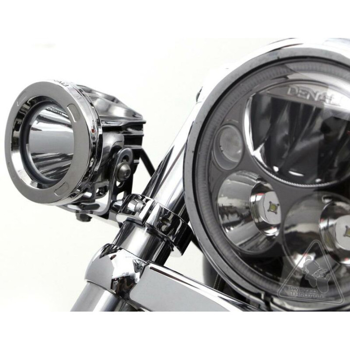 Support éclairage Denali tubes de fourche Ø39-49mm chrome