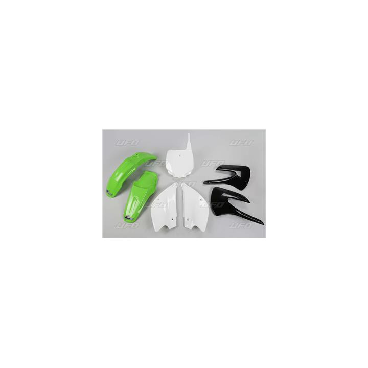 Kit plastique UFO couleur origine (2010) restylé vert/noir/blanc Kawasaki KX85