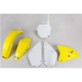 Kit plastique UFO couleur origine jaune/blanc (02-17) Suzuki RM85