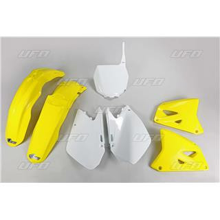 Kit plastique UFO couleur origine jaune/blanc Suzuki RM125/250 SUKIT401@999
