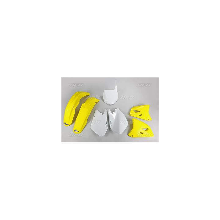 Kit plastique UFO couleur origine jaune/blanc Suzuki RM125/250 SUKIT401@999