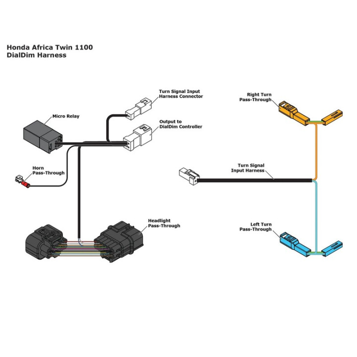 Adaptateur câble Denali DialDim Plug & Play - Honda Africa Twin 1100