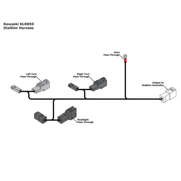 Adaptateur câble Denali DialDim Plug & Play - Kawasaki KLR 650