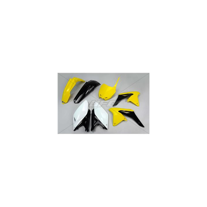Kit plastique UFO couleur origine jaune/noir/blanc Suzuki RM-Z250