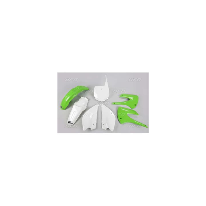 Kit plastique UFO couleur origine (2013) OEM vert/blanc Kawasaki KX85