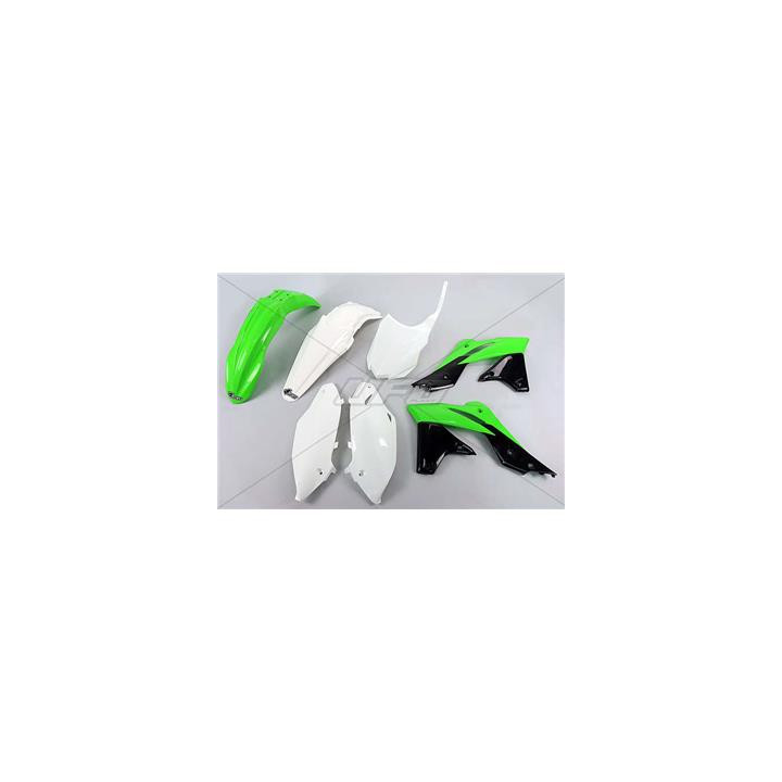Kit plastique UFO couleur origine (14-15) vert/blanc/noir Kawasaki KX250F