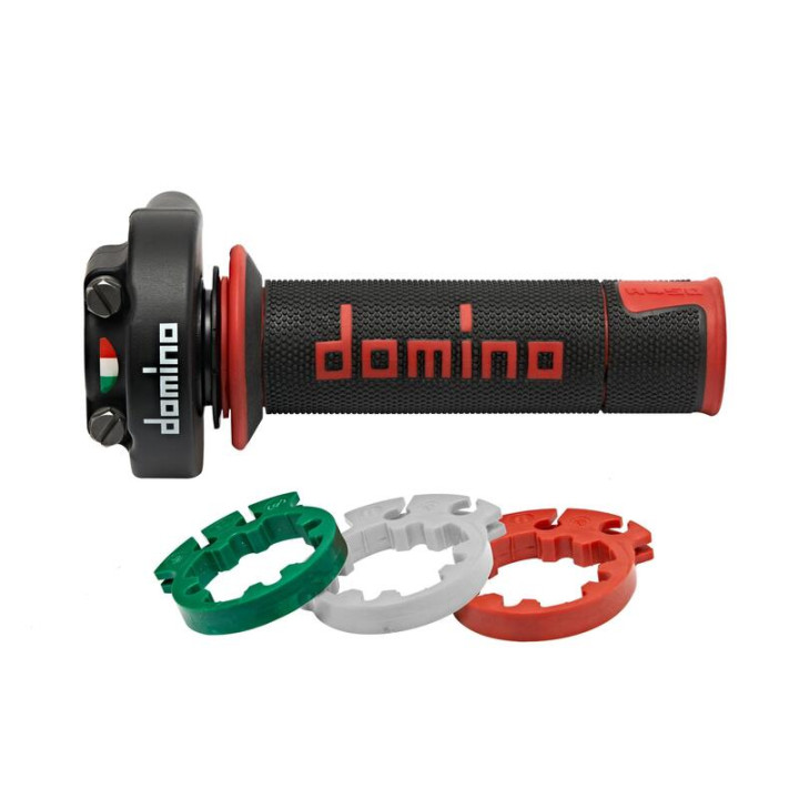 Poignée de gaz Domino XM2 Racing avec revêtements A450 - noir/rouge