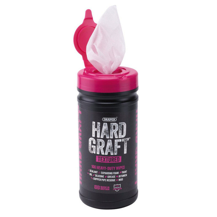 Lingettes texturées multi-usages Draper Hard Graft (pot de 100%