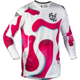 Maillot FLY RACING Lite Vibe - blanc/rose/bleu | Oxmoto