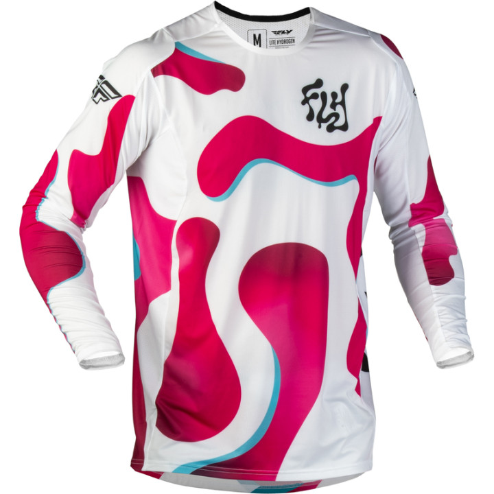 Maillot FLY RACING Lite Vibe - blanc/rose/bleu | Oxmoto