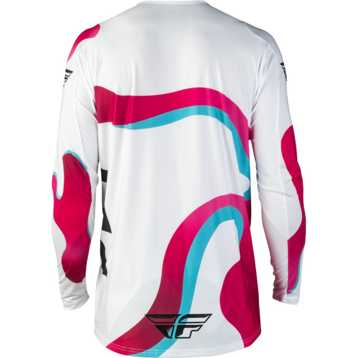 Maillot FLY RACING Lite Vibe - blanc/rose/bleu | Oxmoto