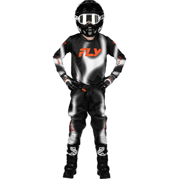 Maillot enfant FLY RACING Kinetic Torch - noir/blanc/orange